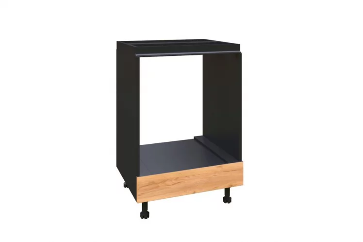 Тумба кухонная 600 для встраиваемой техники Шервуд ЛД 281.250.000.010 Черная Дуб золотой_0