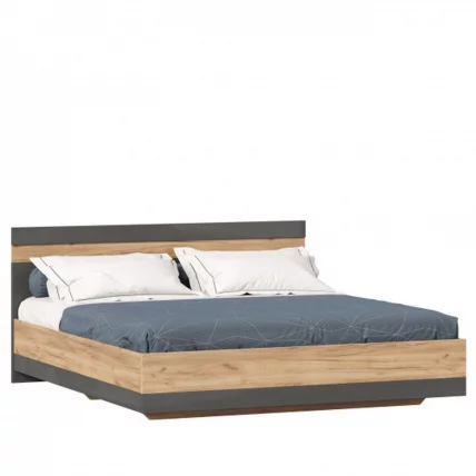 Кровать двуспальная 1800 Фиджи ЛД 659.076.000 Дуб Золотой Антрацит_0