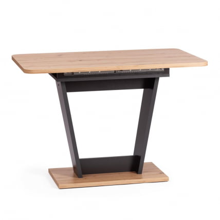 Стол обеденный FOX раздвижной ЛДСП, 68.6x110-145x75 см, Дуб артисан/Графит_0