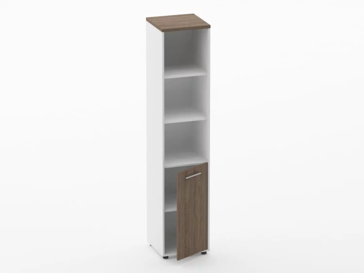 Шкаф 4 узкий верх открытый, низ закрытый Deka 10.19.11Пр Дуб Верцаска/Белый_1