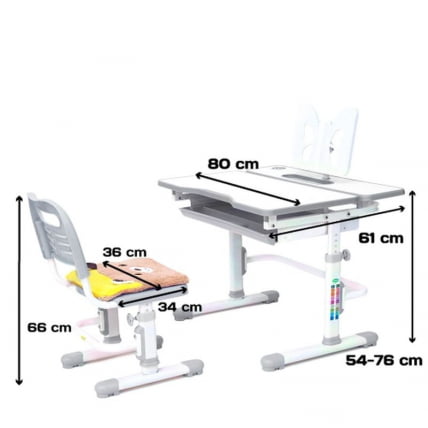 Комплект парта и стул с чехлом RIFFORMA Comfort-07 Белый Серый_1