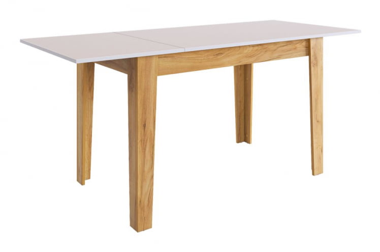 Стол обеденный раздвижной Цезарь белое дерево/дуб крафт золотой_1