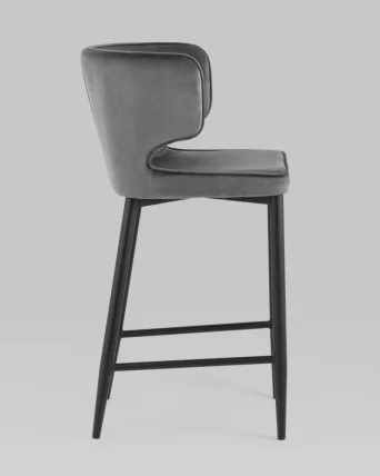 Полубарный стул Матео ножки велюр Серый_3