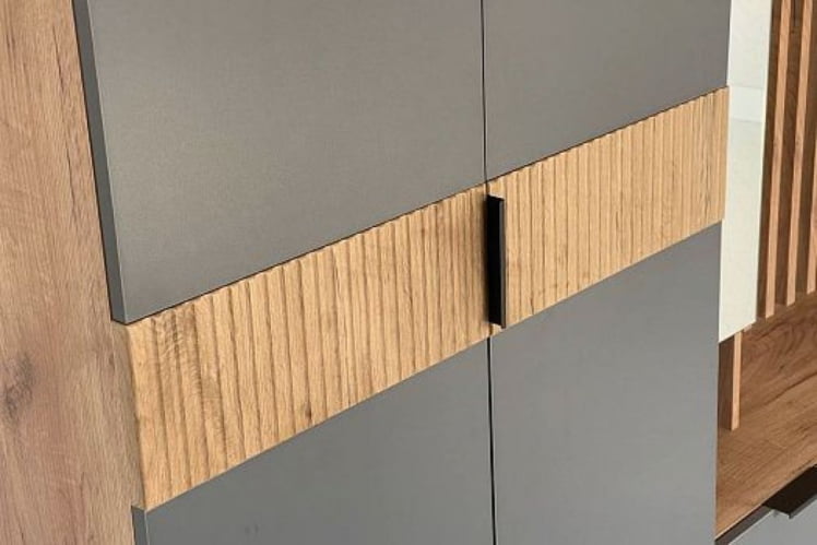 Шкаф двухдверный Бери MPR-024 Дуб крафт золотой/графит_12