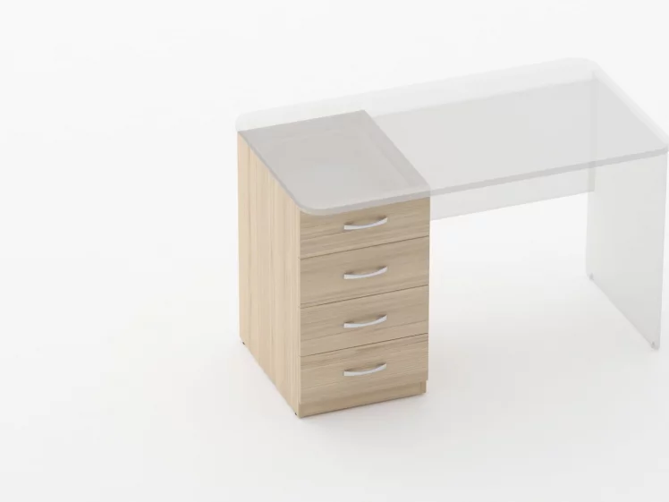 Тумба встраиваемая в стол на 4 ящика Glassy 3.12.10 Орех_1