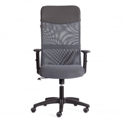 Кресло PRACTIC PLT ткань/кож/зам, серый/металлик, TW-12/W-12/36_4