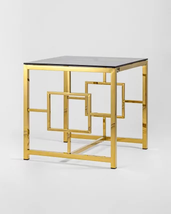 Журнальный столик БРУКЛИН 55x55 Золото стекло smoke_1