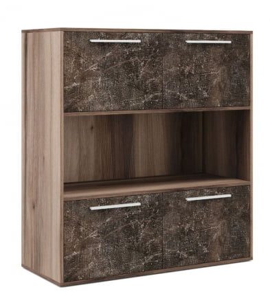 Шкаф средний с горизонтальной нишей B-TONE BTN36154442 Вяз Бетон темный_0