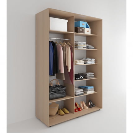 Шкаф-купе 2-х дверный Акцент-Лайт Д 1400х600 Дуб крафт золотой_1