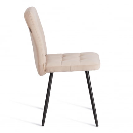 Стул обеденный Medeo LT, велюр, бежевый/черный, 7, 45х56х89 см_1