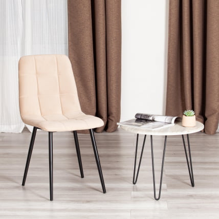 Стул CHILLY MAX Велюр/металл , 45 х 54 х 90 см , бежевый/черный_10
