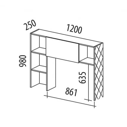 Надстройка (лев/прав) Монако 903.25 Дуб Вотан / Белый шпон / Альпийский белый_5