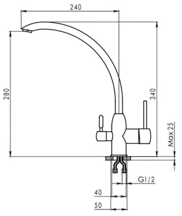 Кухонный смеситель GRANULA 2167 Черный_1
