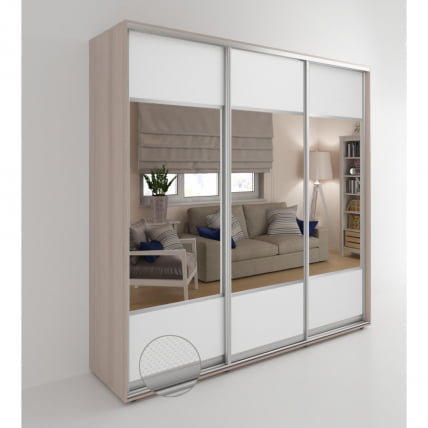 Шкаф-купе 3-х дверный Акцент-Дуэт КВ 2100х600 Ясень шимо светлый_0