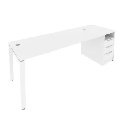 Рабочая станция с опорной тумбой Metal System Б.РС-СТП -1.5 Белый_0