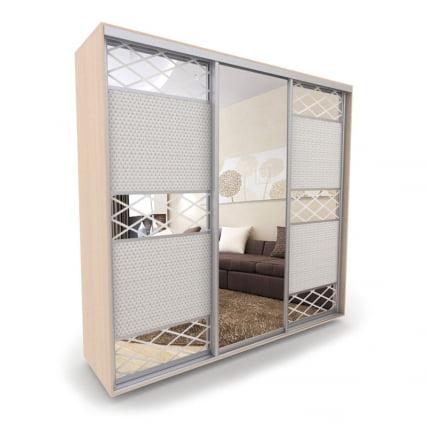 Шкаф-купе 3-х дверный Акцент-Лайн КР 2400х600 Дуб молочный_0