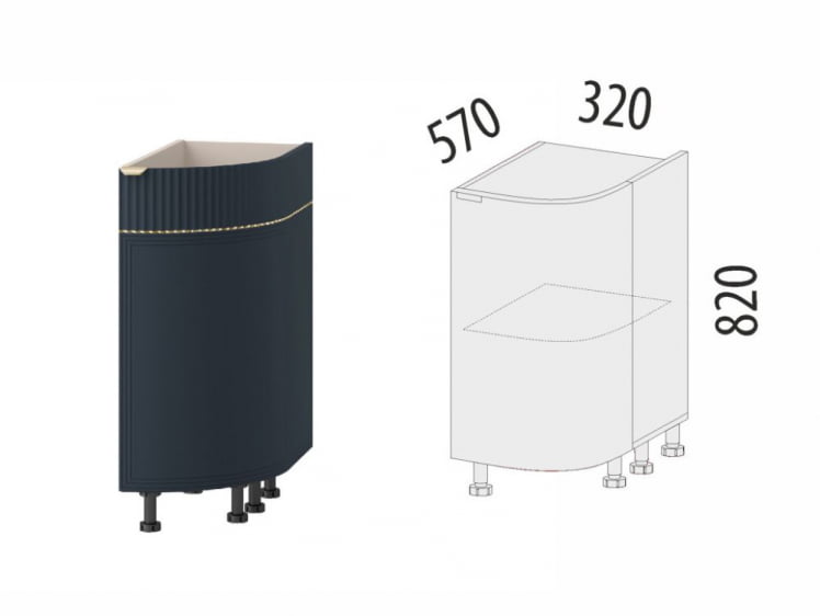 Напольный шкаф торцевой (прав) Флоренция 108.64_6