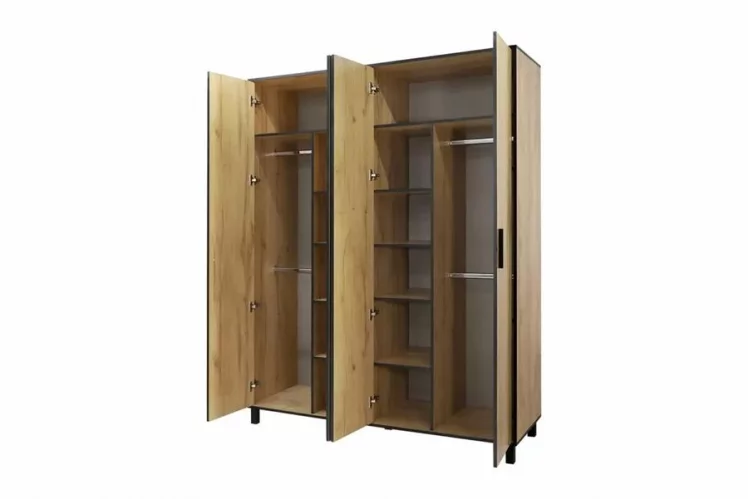 Шкаф четырехдверный Лофт 4 Дуб Крафт Золотой_1