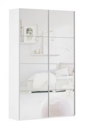 Шкаф-купе двухдверный Прайм 1200 Зеркало/Зеркало Белый снег_0