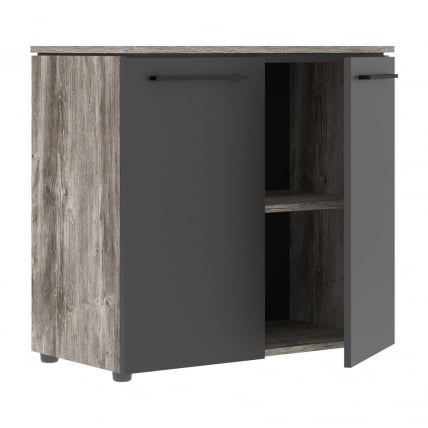 Шкаф с глухими малыми дверьми MORRIS TREND MLC 85.1 Сосна Нордик Антрацит_1