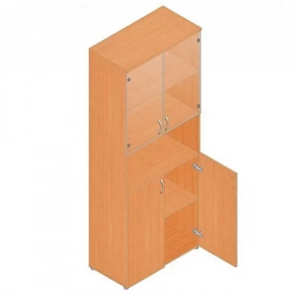 Шкаф для документов с прозрачными стеклами Р.Ш-4СБ бук Бавария_0