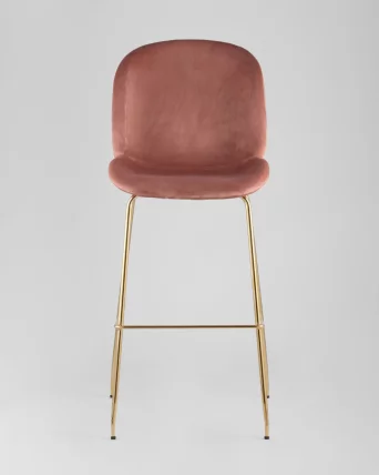 Стул барный Beetle Lite PU со спинкой Пудровый_2