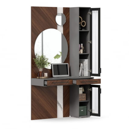 Секция комбинированная Вилена ЛД 138.110.000 Оникс Серый/Орех/Монте белый_1