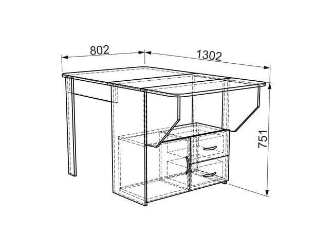 Стол-тумба KM-0003 Дуб млечный_2