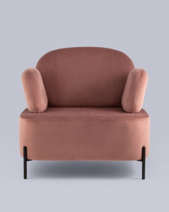 Кресло Кэнди с подлокотниками велюр Пыльно-розовый_7