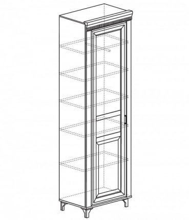 Шкаф многоцелевого назначения Марлен 501 Кремовый белый Патина_2