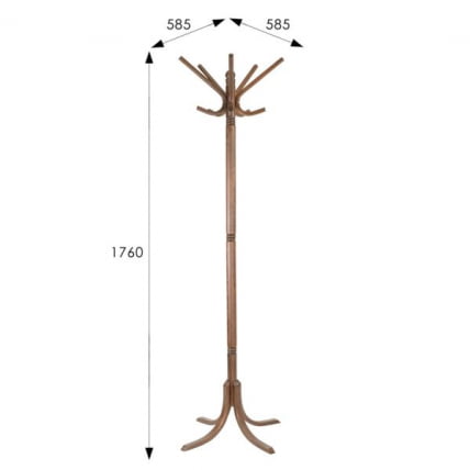 Вешалка напольная В 8Н Средне-коричневый_6