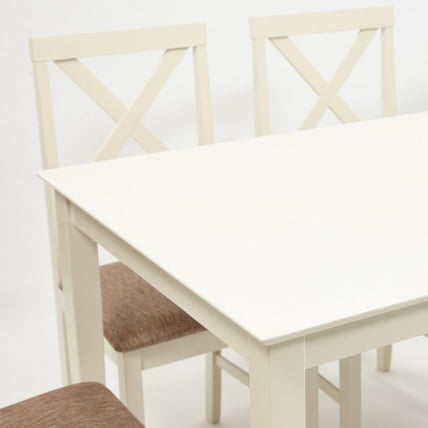 Обеденный комплект Хадсон (стол + 4 стула)/ Hudson Dining Set ivory white (слоновая кость)_1
