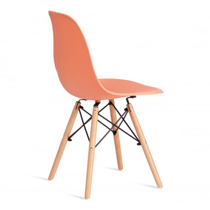 Стул CINDY (EAMES) (mod. 1801) дерево бук/металл/сиденье пластик, 45x51x82 см, Orange (Оранжевый)_2