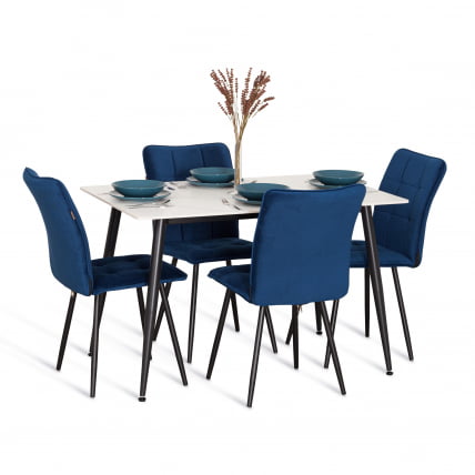 Стул обеденный Бари ЛТ, велюр, Блуе (синий), 41х55х89 см / Bari LT, Blue_9