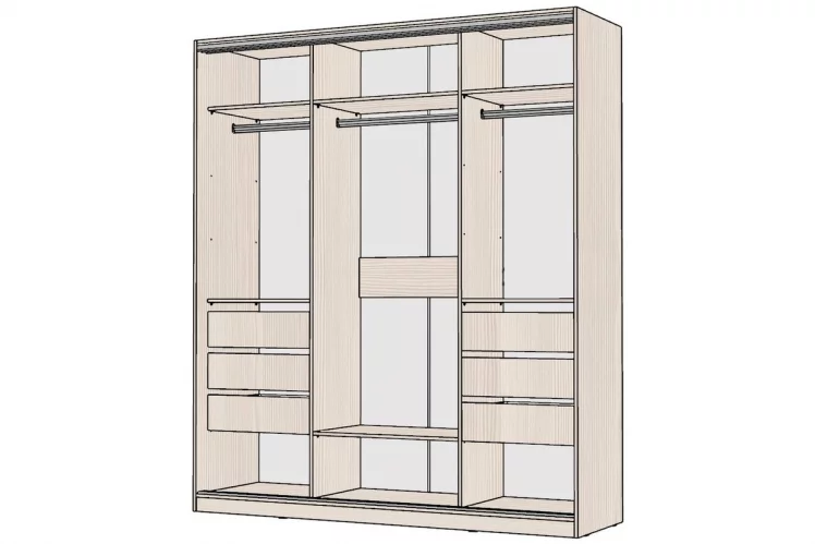 Шкаф-купе 3-х дверный Виктория 2000х584х2300, Бодега светлая 20ДЗЗЗДЗЗЗДЗЗЗ-ЯЯШШ-Бс 310-3173_1