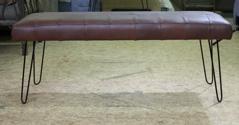 Банкетка Лейд 1200x400 натуральная кожа темн.коричневая_0