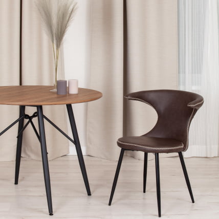 Стул FLAIR (mod. 9020) экокожа/металл, 60 х 56 х 78 см , коричневый 1/черный_10