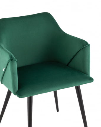 Стул с подлокотниками Джоэл велюр Зеленый_1