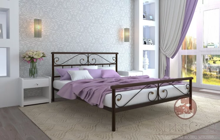 Кровать Эсмеральда plus 1200х1900 Коричневая_1