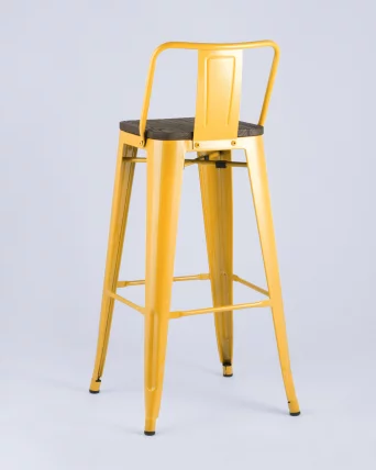 Стул барный Tolix Wood 75.5  со спинкой Желтый_4