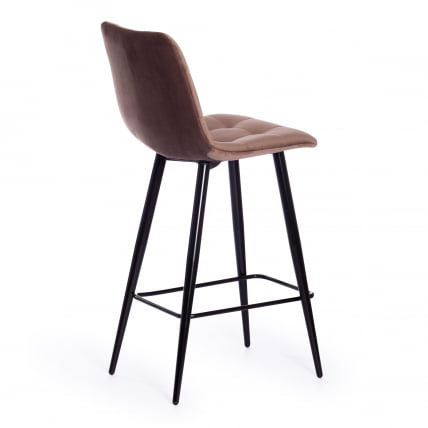 Стул полубарный CHILLY (mod. 7095пб ) ткань/металл, 53x44x94 см, высота до сиденья 66 см, коричневый barkhat 12/черный_2