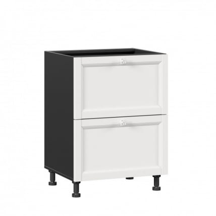 Тумба кухонная 600 с 2 ящиками ЛЮКС (4) Джулия ЛД 284.900.000.079 Черный Белый_0
