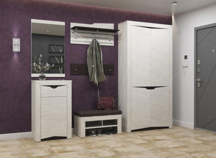 Шкаф для одежды Лючия 33.18 Бетон пайн белый Венге_2