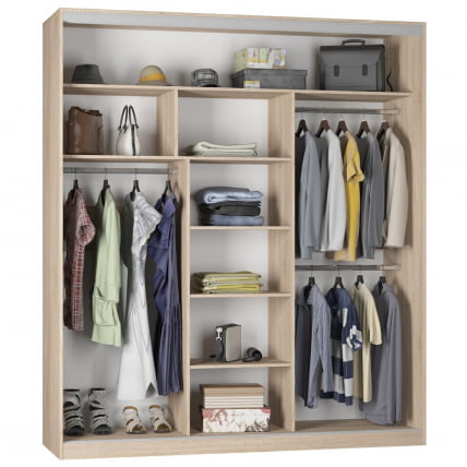 Шкаф-купе B-230х200х60-3(ДСС-Белый-D9D9D9)_1