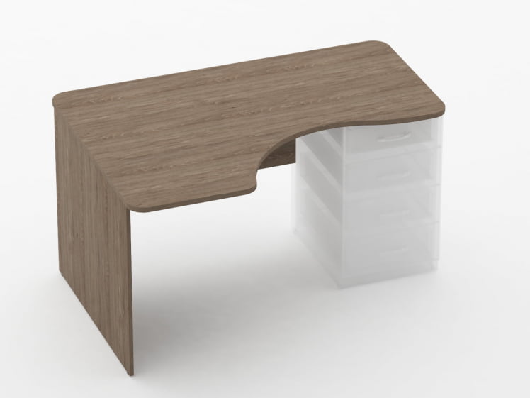 Стол угловой под встроенную тумбу Glassy 1.141.14Л Дуб Верцаска_0