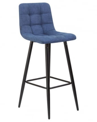 Стул барный DOBRIN NICOLE (черные матовые ножки, синяя ткань (UF860-14B)) 2 шт_2