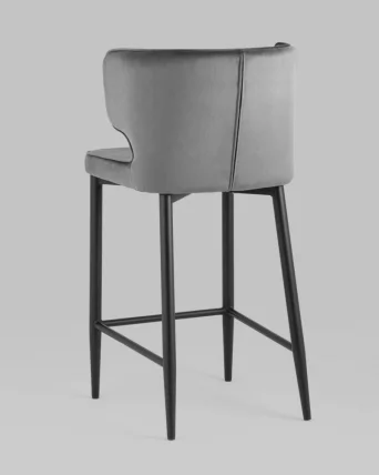 Полубарный стул Матео ножки велюр Серый_5