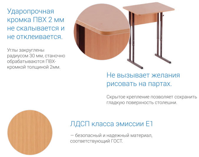 Стол ученический 1-местный регулируемый (рост 5-7) 600х500 мм ЛДСП Серый/Металл Серый_3
