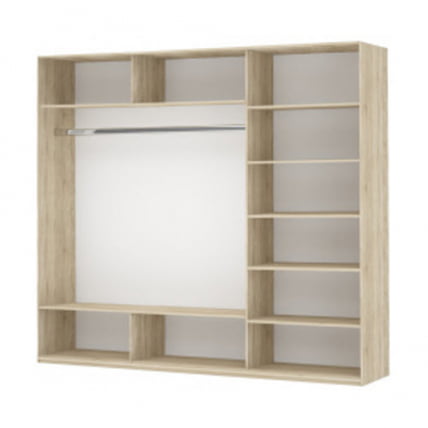 Шкаф-купе трехдверный Прайм 2100 ДСП/Белое стекло/ДСП Венге_1