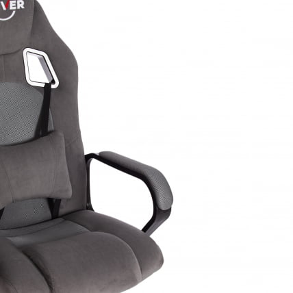 Кресло DRIVER (22) флок/ткань, серый/серый, 29/TW-12_11